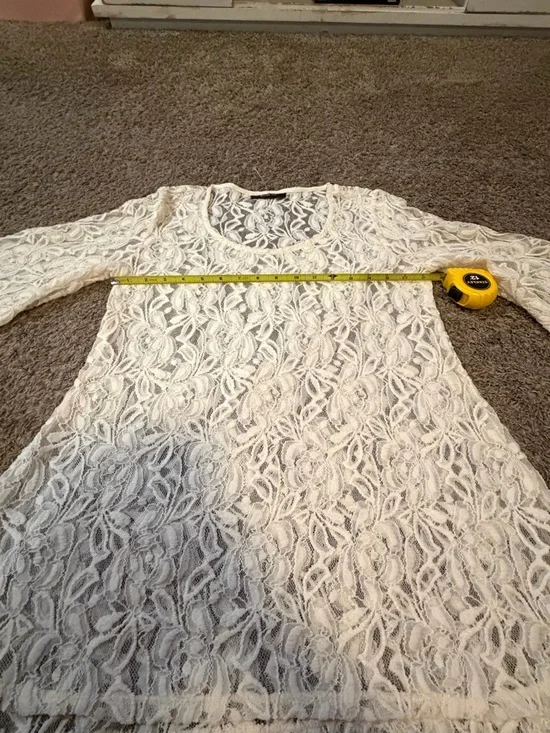 Style & Co Women’s Full Lace Boho Top With 3/4 Sleeves - Picture 7 of 9